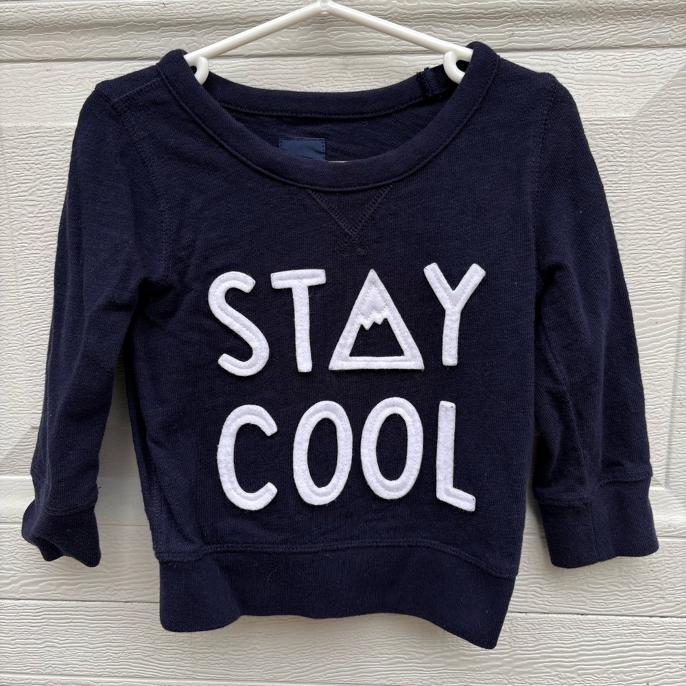 GAP Navy Sweatshirt with White STAY COOL Applique